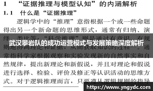 武汉攀岩队的成功运营模式与发展策略深度解析